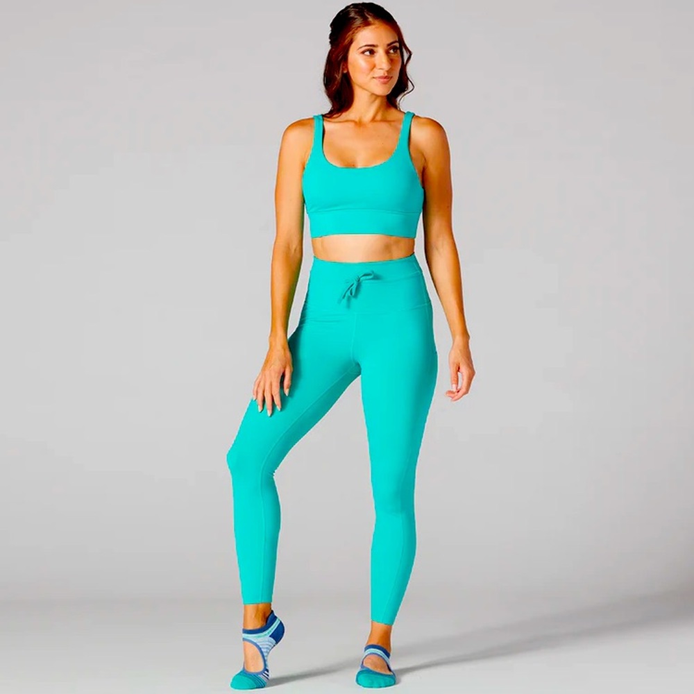 Tavi Sold @Neiman Marcus Sea Empower Bra & 7/8 Tie Waist Pocket Tights Set Sz Sm